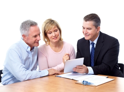 Elderly couple and attorney